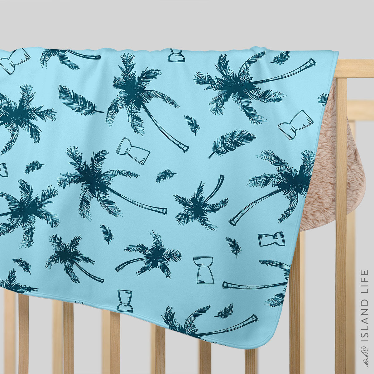 Download Latte Stone Coconut Trees Sherpa Baby Blanket Island Life