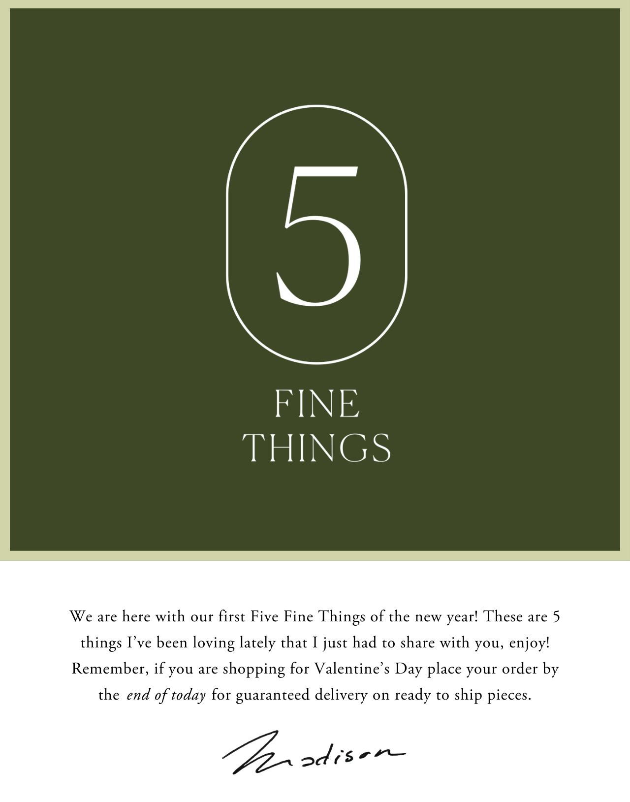 Five Fine Things - February