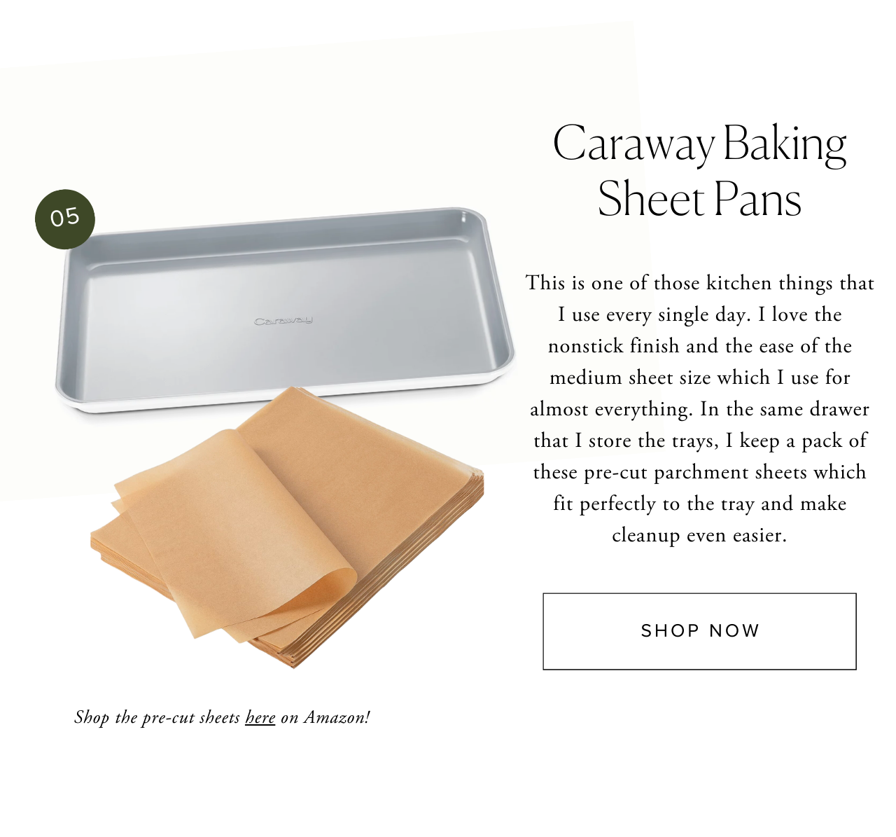 Five Fine Things - Caraway Baking Sheet Pans