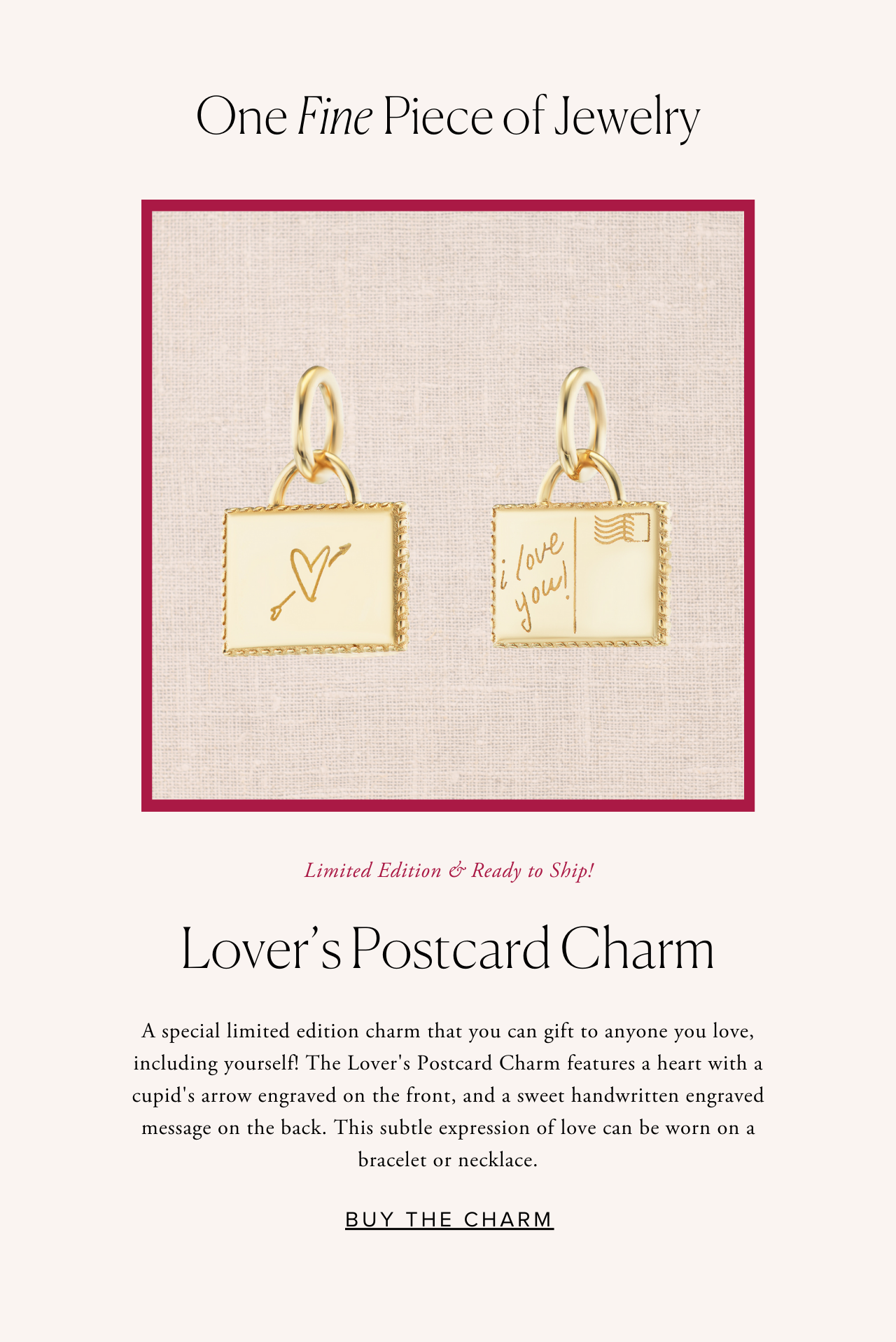 Five Fine Things - Lover's Postcard Charm