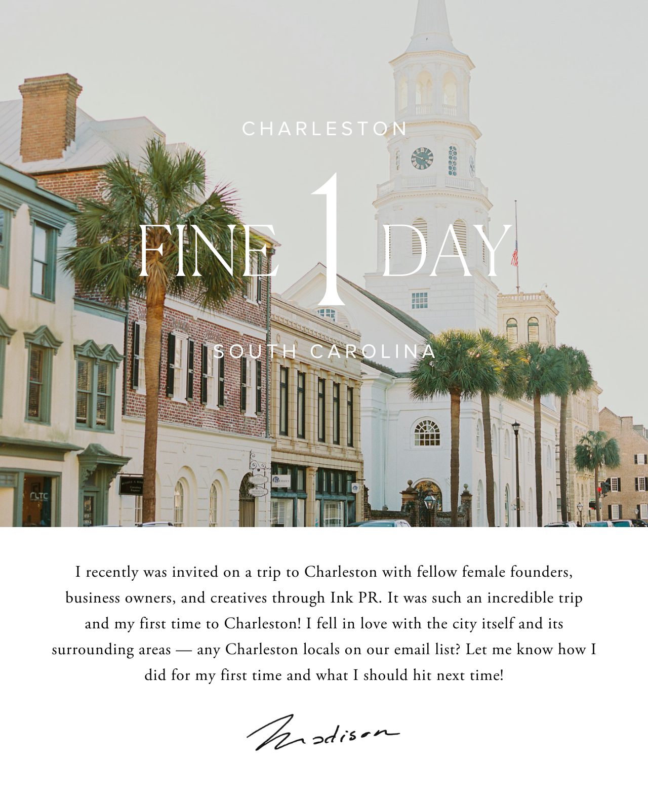 One Fine Day in Charleston