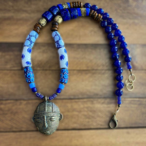 Custom Mask Necklace in Blue (Final Payment)