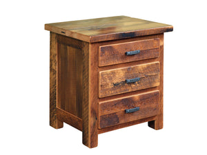 Farmhouse Rustic Barnwood Nightstand Amish Made Solid Wood