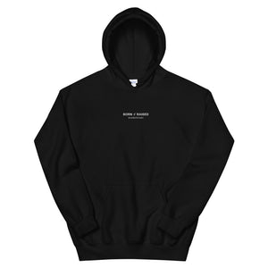 MC BORN RAISED NO LLORES HOODIE BLACK 黒-