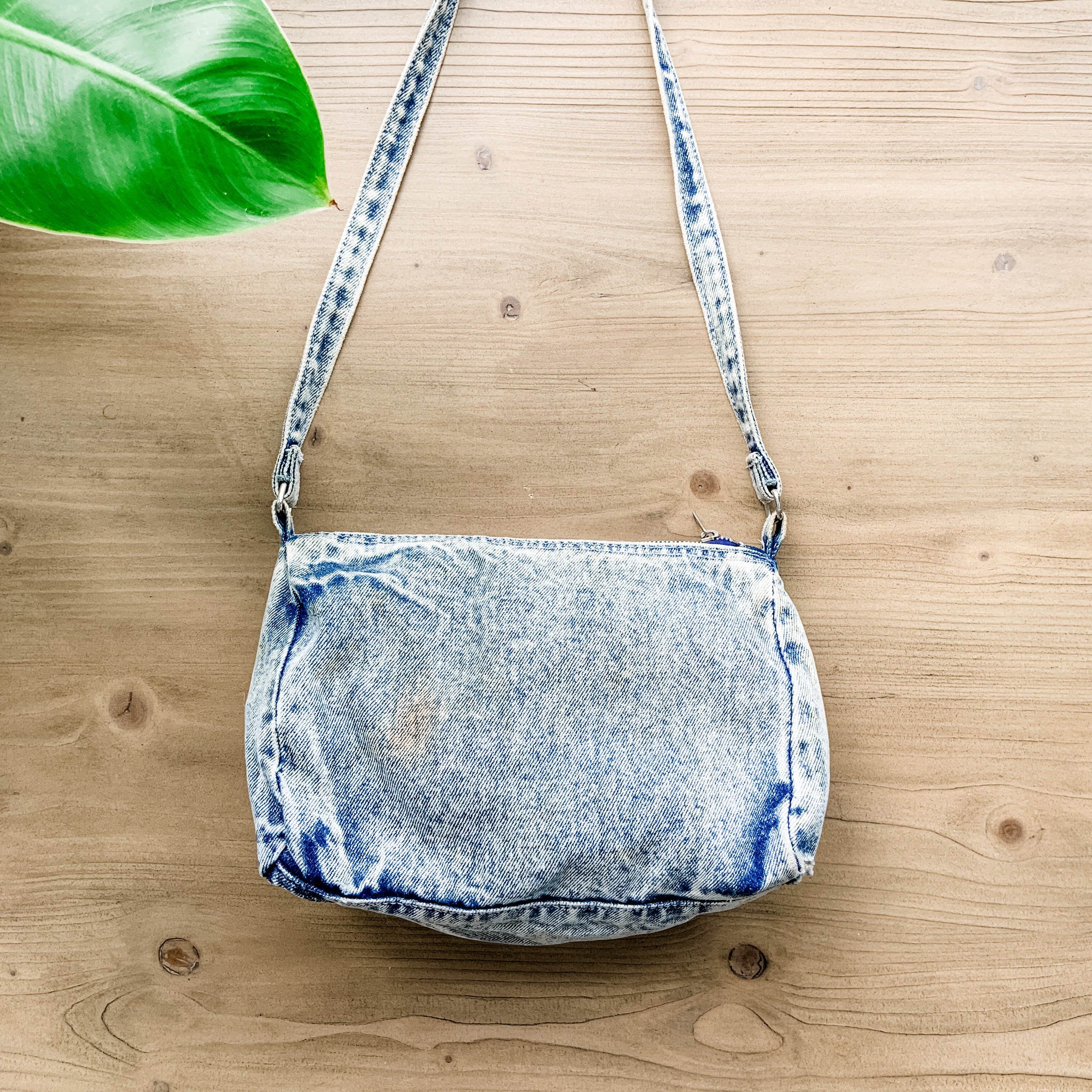 blue jean crossbody purse