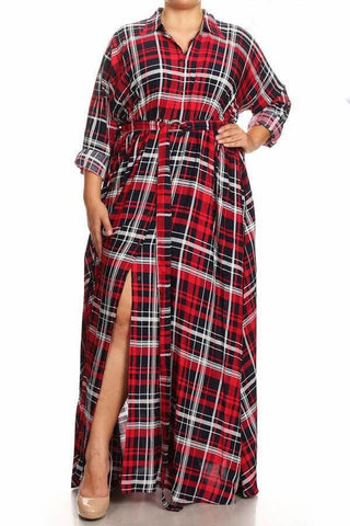 plaid maxi dress plus size