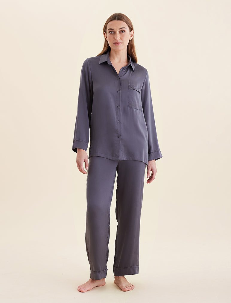 Audrey Mulberry Silk Full Length PJ - Papinelle Sleepwear product image