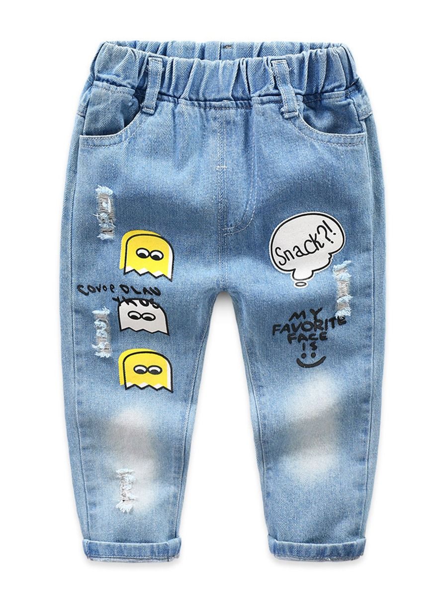 cartoon ripped jeans