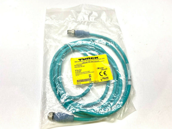 Turck - RSCD RJ45 440-2M - Cordset, Straight M12 to RJ45, Male, Ethernet, 2  m, Teal TPE, Eurofast Series - RS