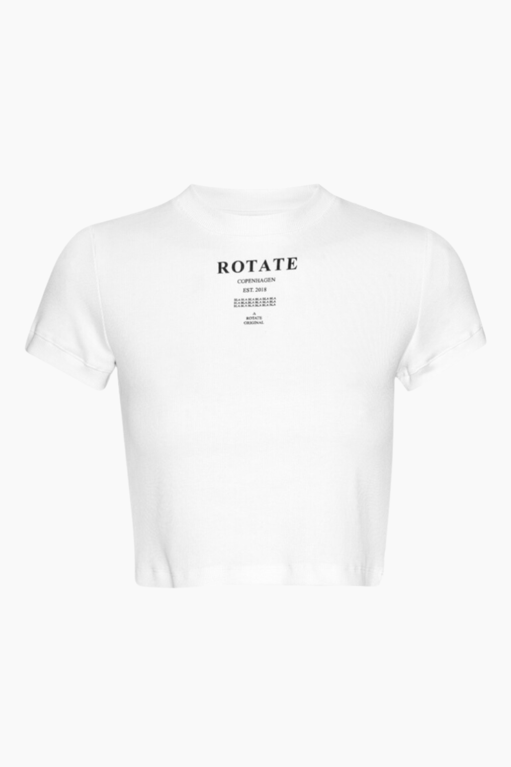 Billede af Ribbed Cropped T-shirt - Bright White - ROTATE - Hvid S