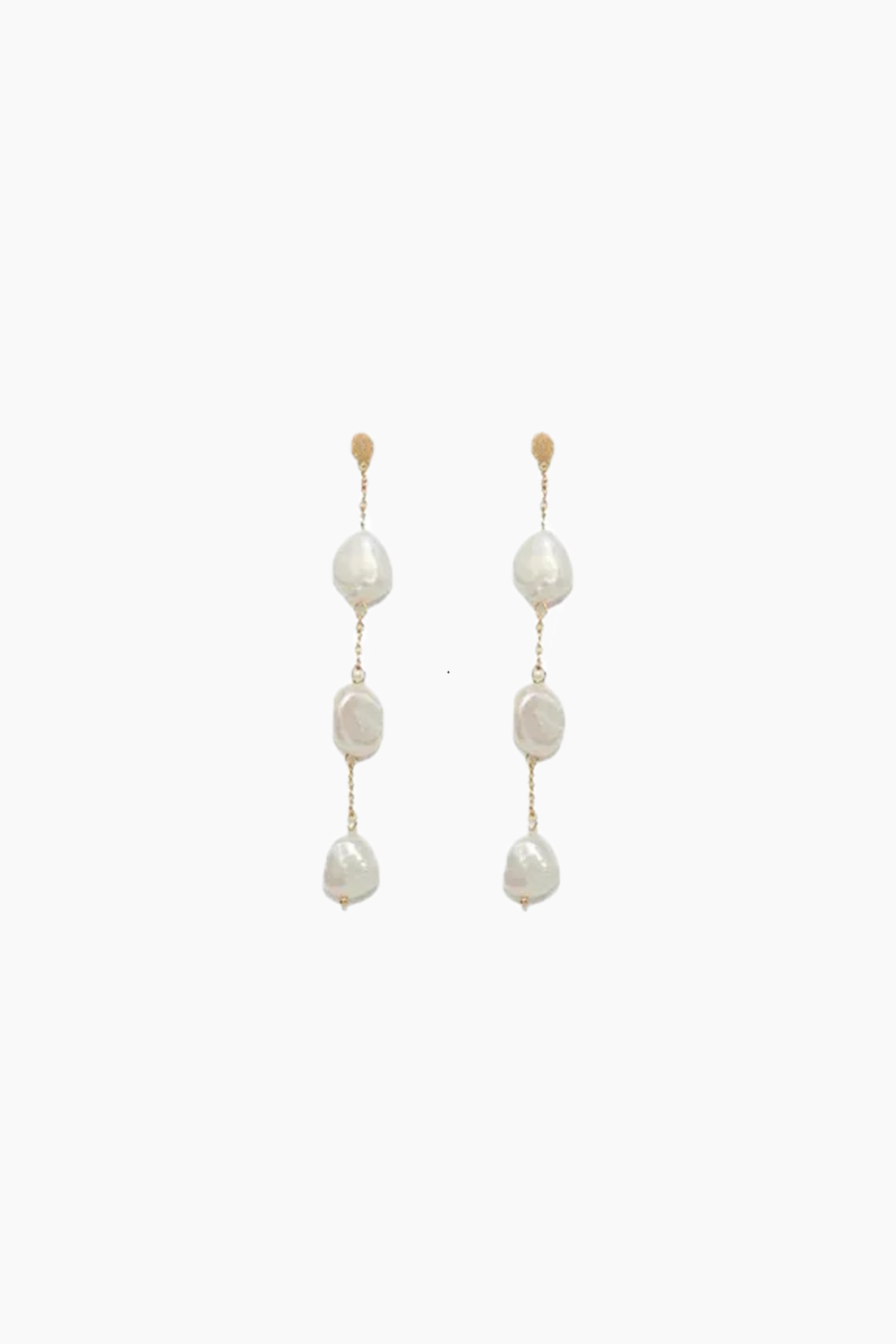 3-pearls earchain - Forgyldt - Sorelle - Guld One Size