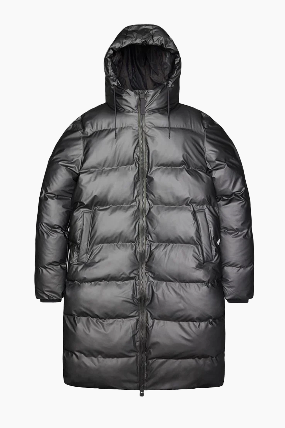 Billede af Alta Long Puffer Jacket W3T4 - Metallic Grey - Rains - Grå L