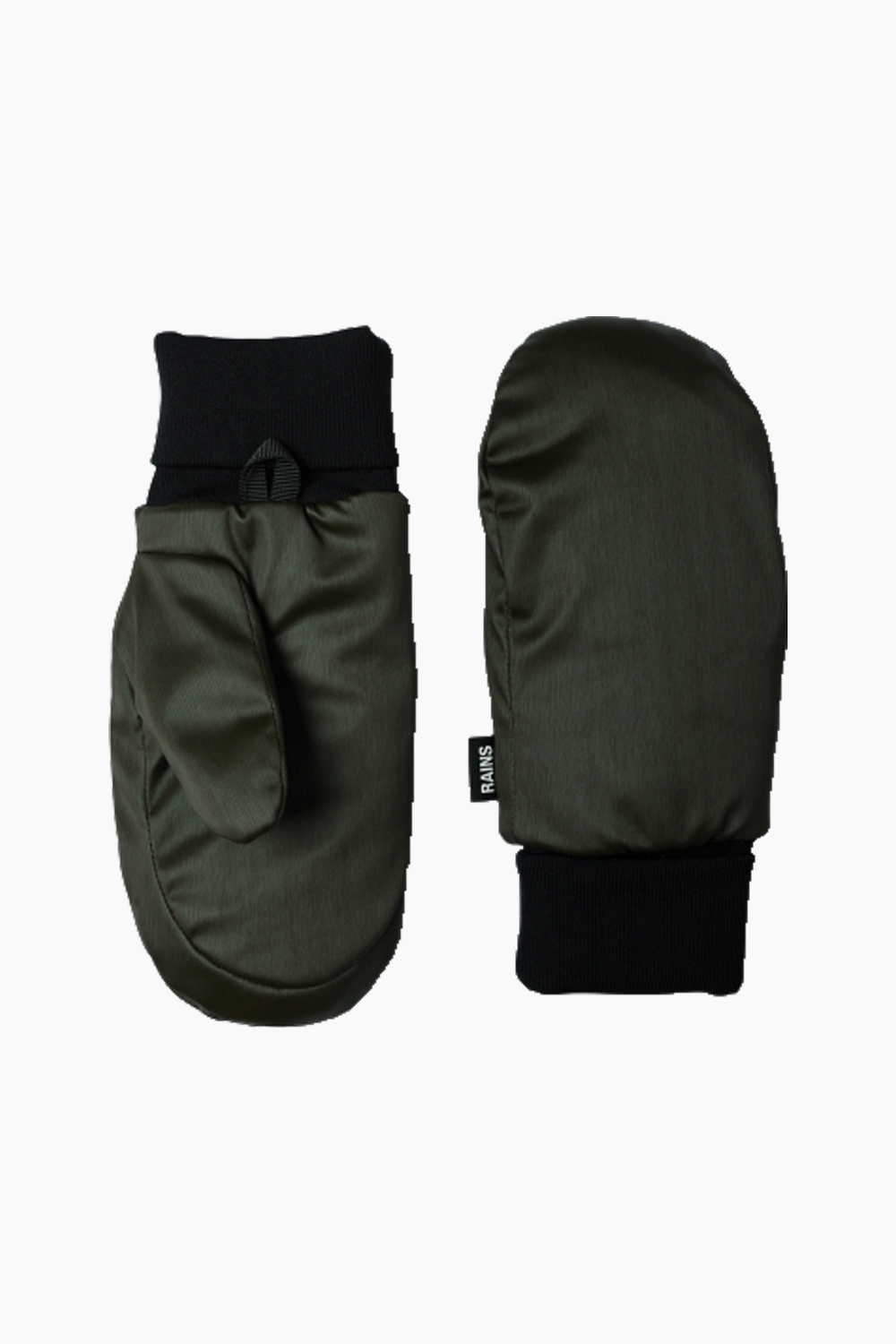 Se Bator Puffer Mittens W2T3 - Green - Rains - Grøn S hos QNTS.dk