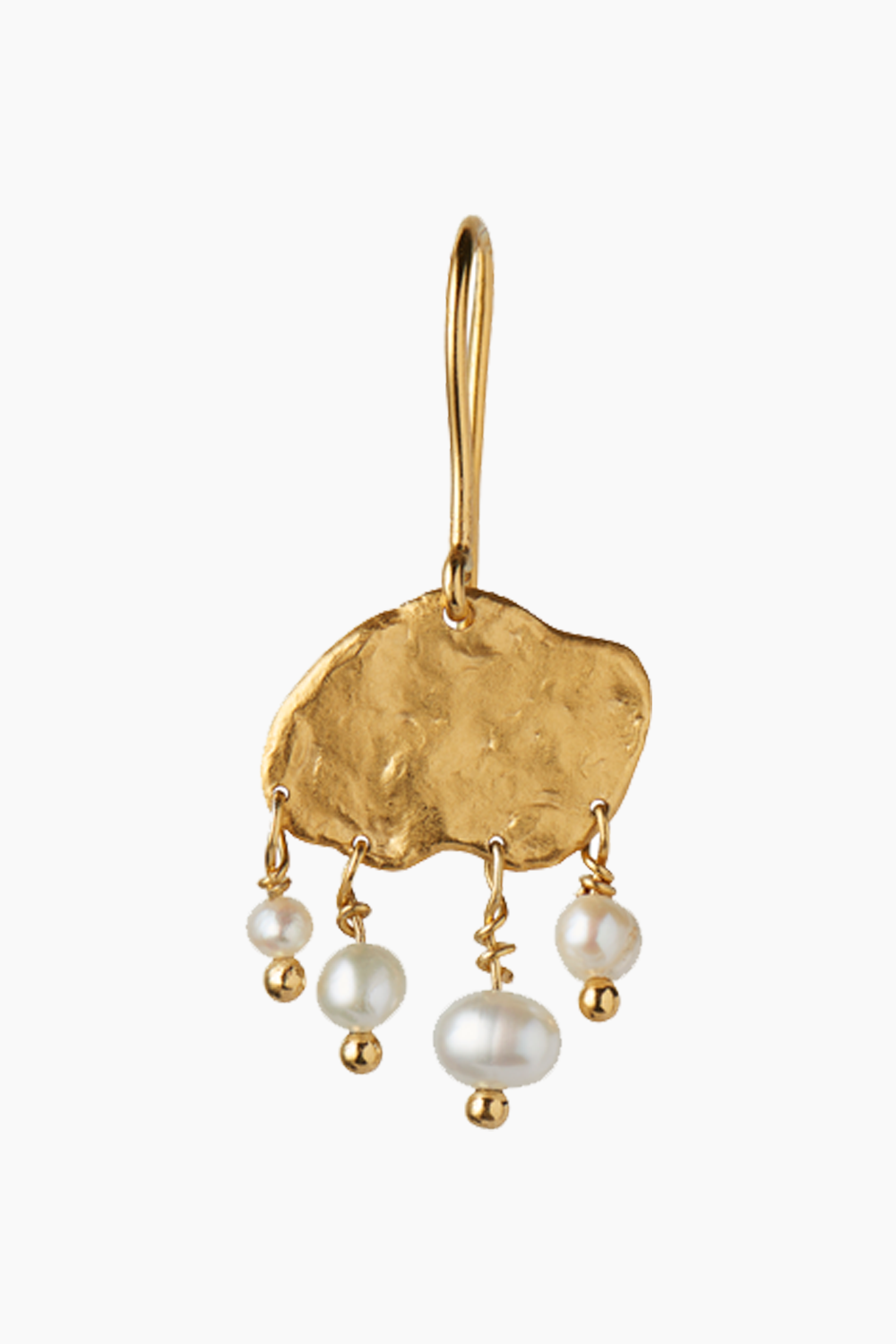 Billede af Big Gold Splash Earring - Elegant Pearls - Stine A - Guld One Size hos QNTS.dk