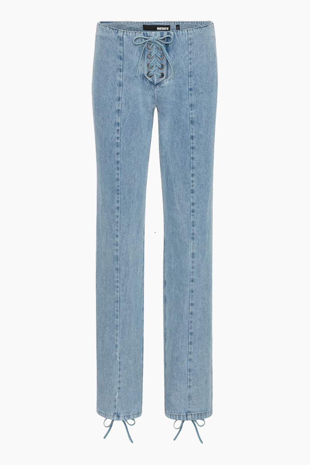 Billede af Denim Laced Waist Pants - Light Blue Denim - ROTATE - Blå XS