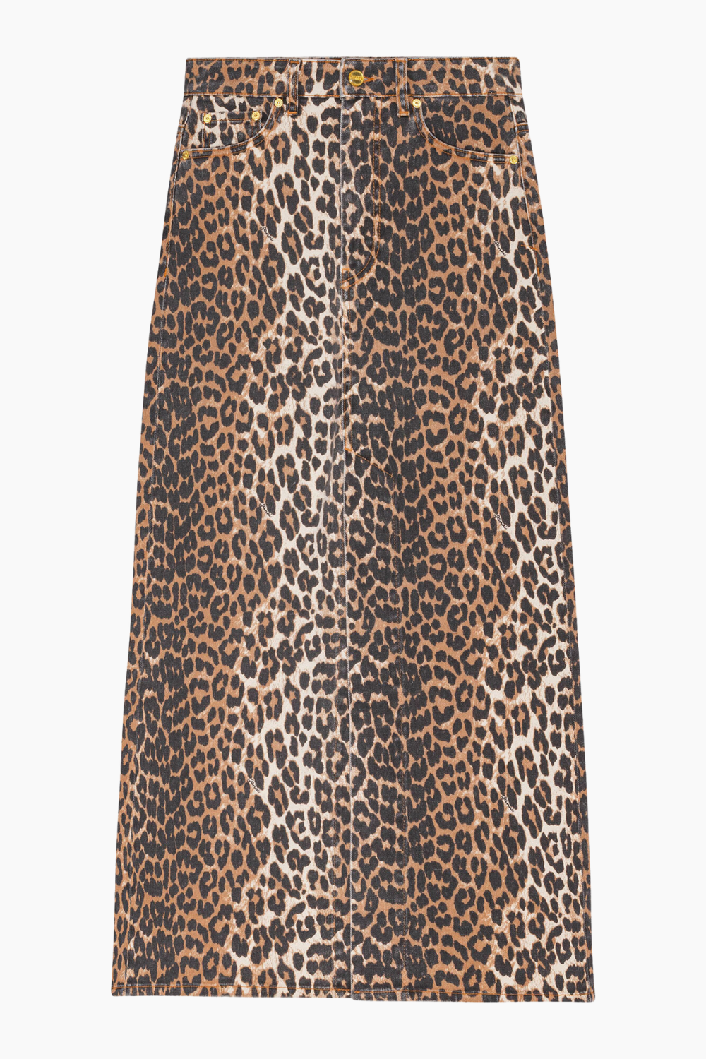 Se Denim Maxi Slit Skirt J1445 - Leopard - GANNI - Leopard XL hos QNTS.dk