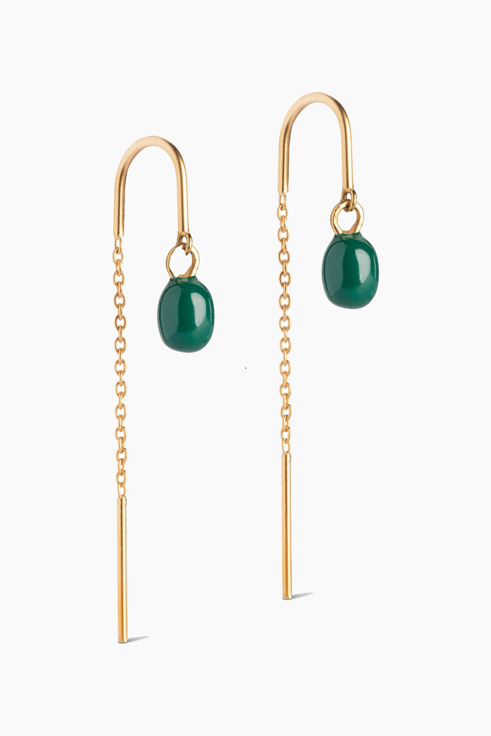 Se Earring Eleanor - Petrol Green - ENAMEL - Grøn One Size hos QNTS.dk