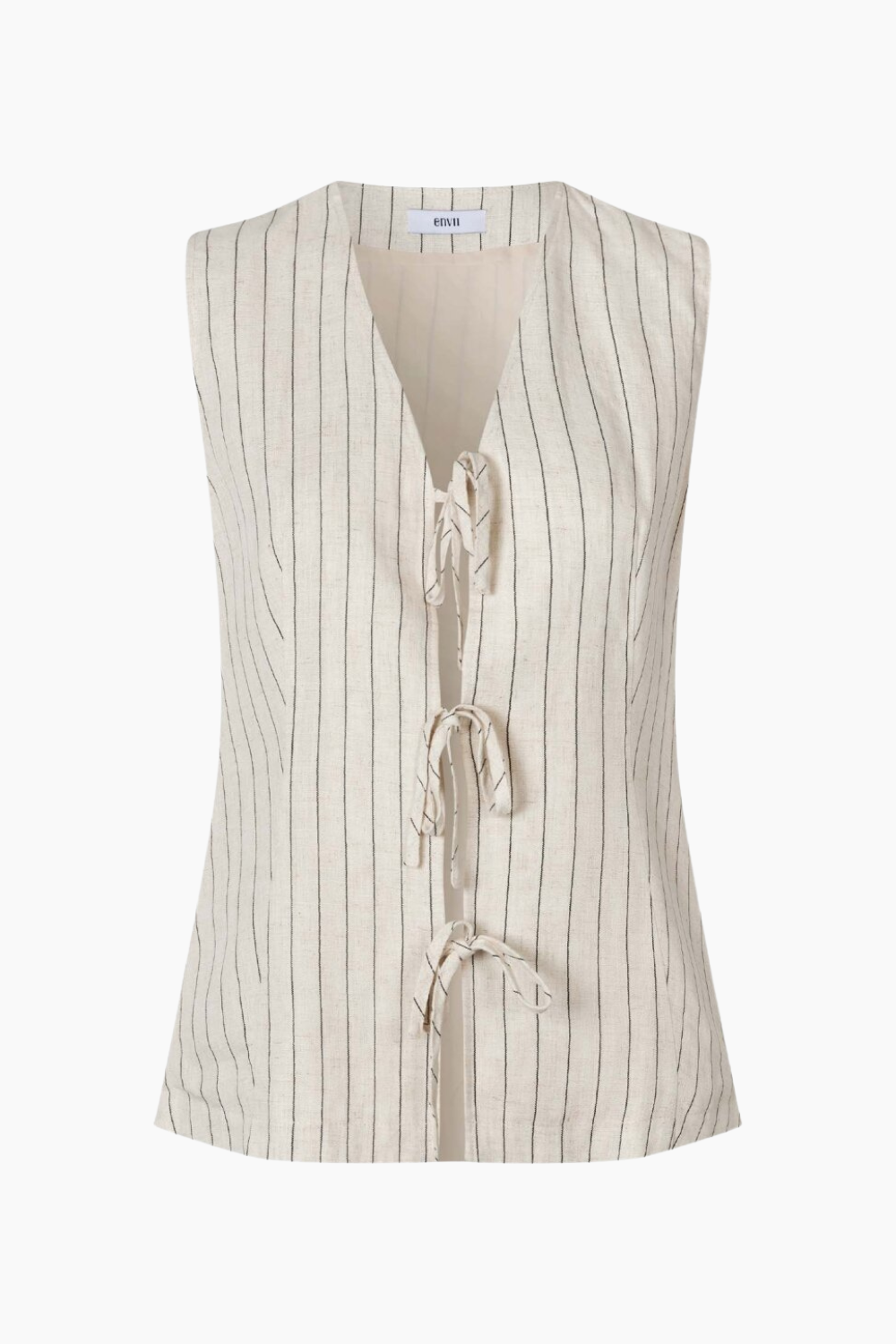 Billede af Enatenna Vest 7137 - Oatmeal/Black Stripe - Envii - Beige M