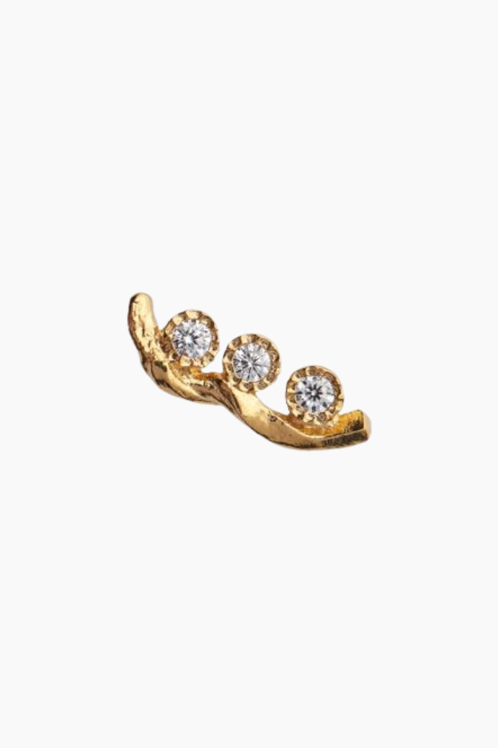 Billede af Flow Earring With Three Stones - Gold - Stine A - Guld One Size