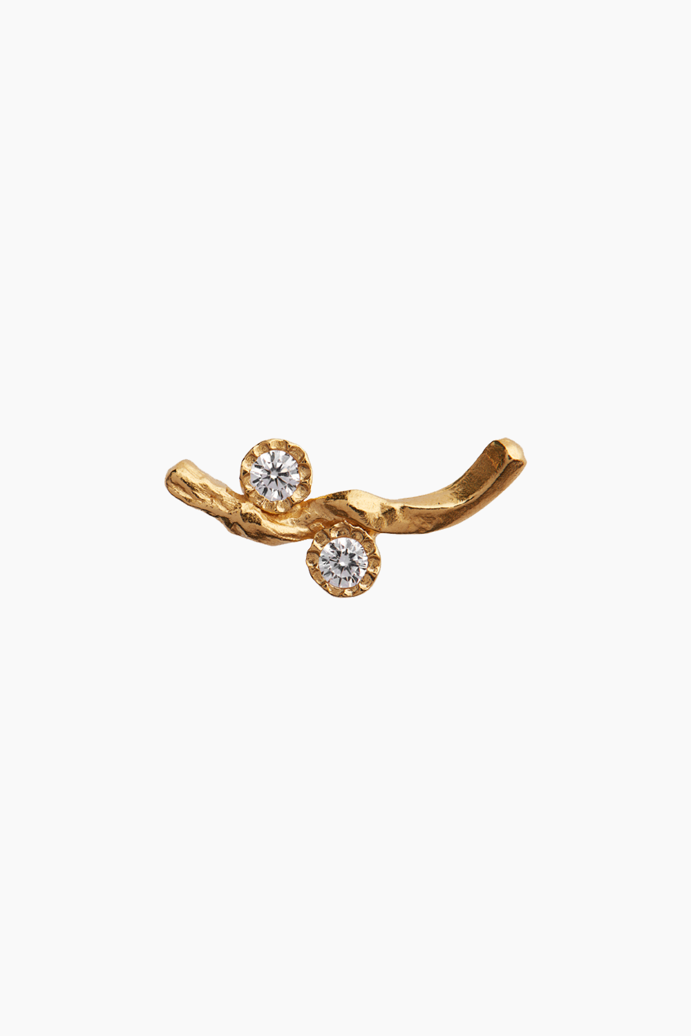 Billede af Flow Earring With Two Stones - Gold - Stine A - Guld One Size