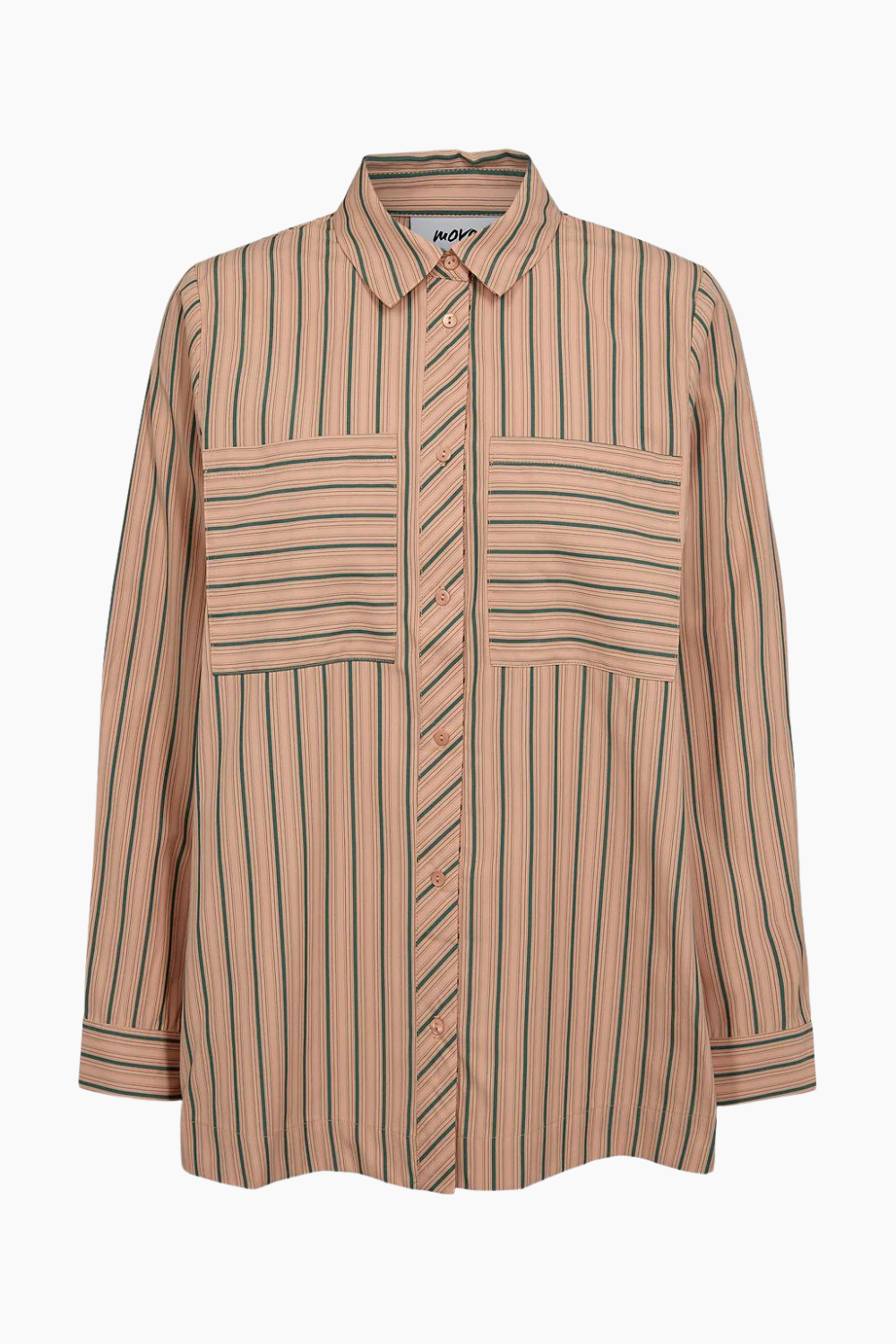 Se Illen Long Sleeved Shirt - Bleached Apricot - Moves - Stribet L hos QNTS.dk