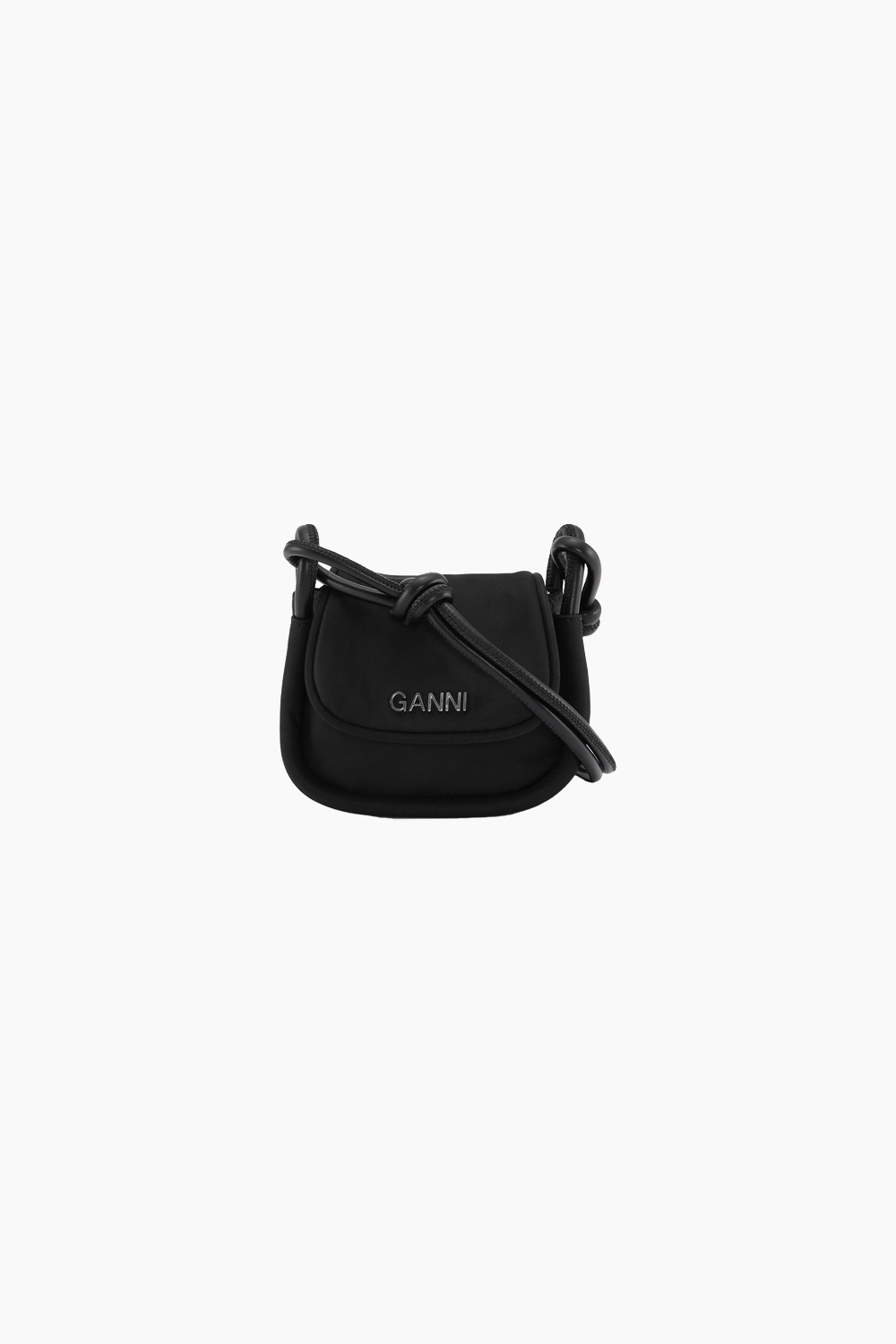 Se Knot Mini Flap Over A4908 - Black - GANNI - Sort One Size hos QNTS.dk