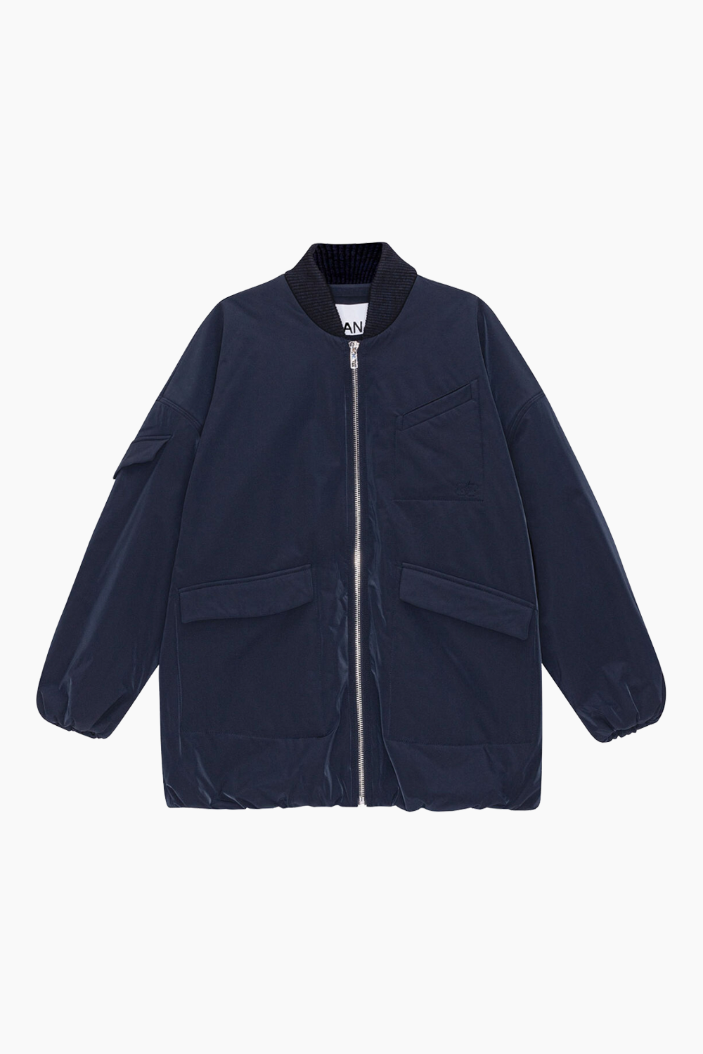 Billede af Light Twill Oversized Bomber Jacket F8804 - Sky Captain - GANNI - Navy S/M