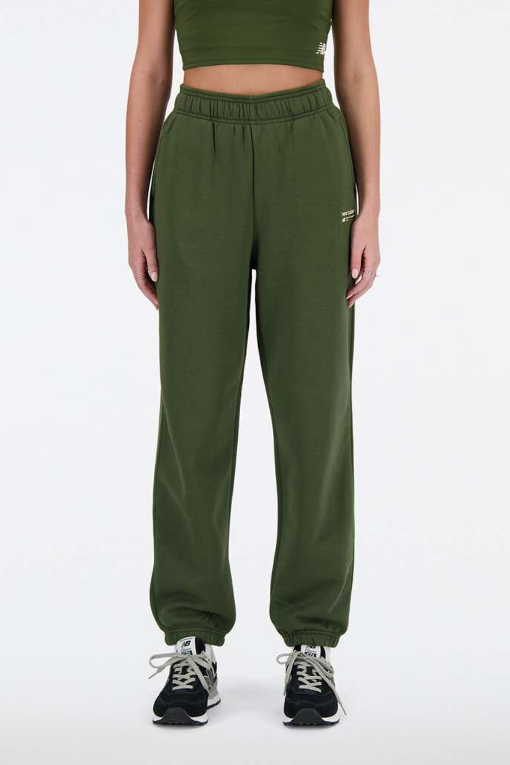 6: Linear Heritage Brushed Back Fleece Sweatpant - Kombu - New Balance - Grøn M