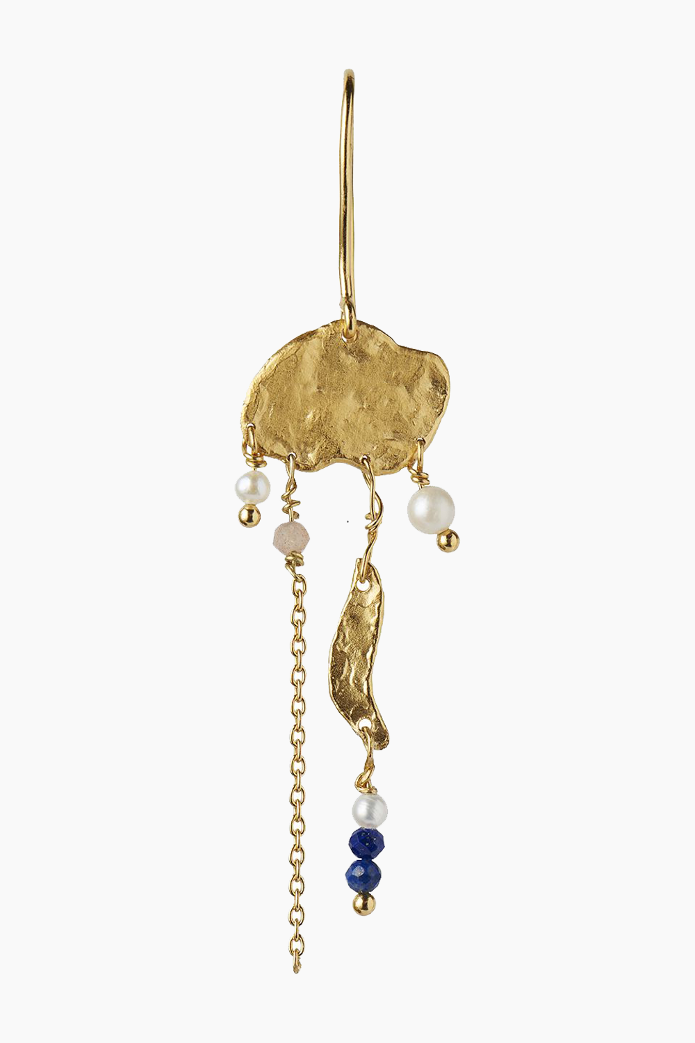 Billede af Long Gold Splash Earring - Chain & Color Pop - Stine A - Guld One Size