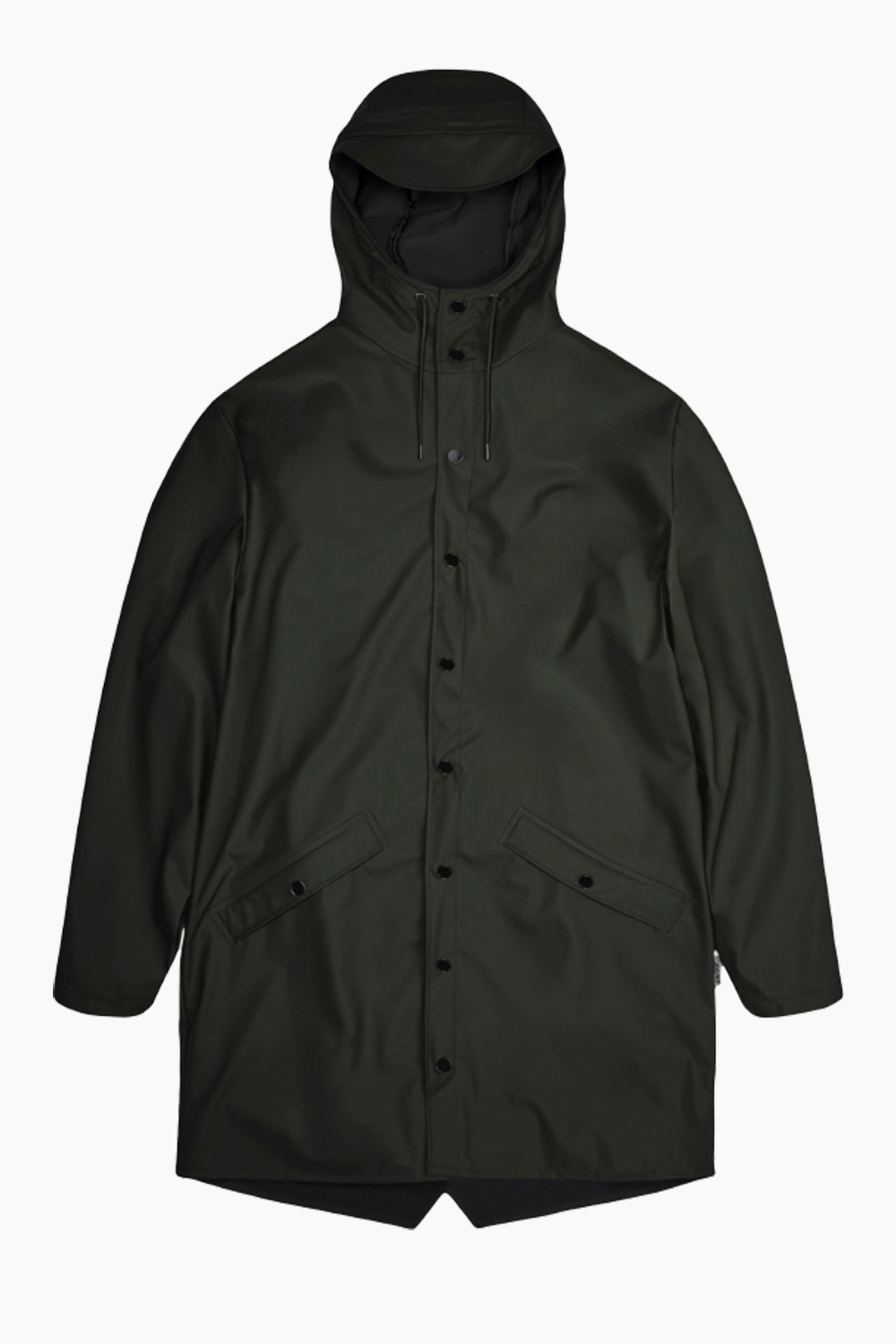 Se Long Jacket W3 - Green - Rains - Grøn L hos QNTS.dk