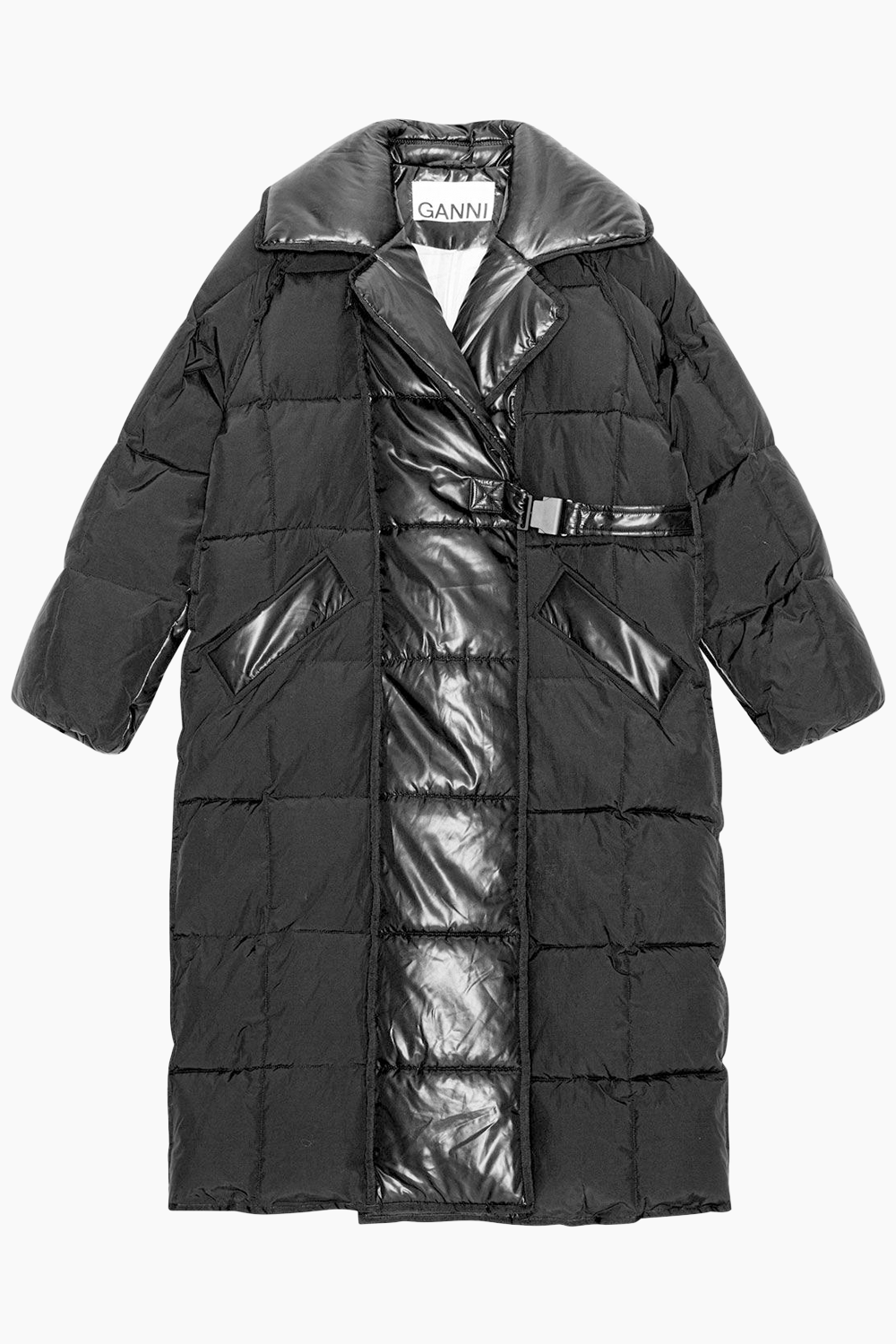 Se Mix Puffer Oversized Coat F8484 - Black - GANNI - Sort XXS/XS hos QNTS.dk