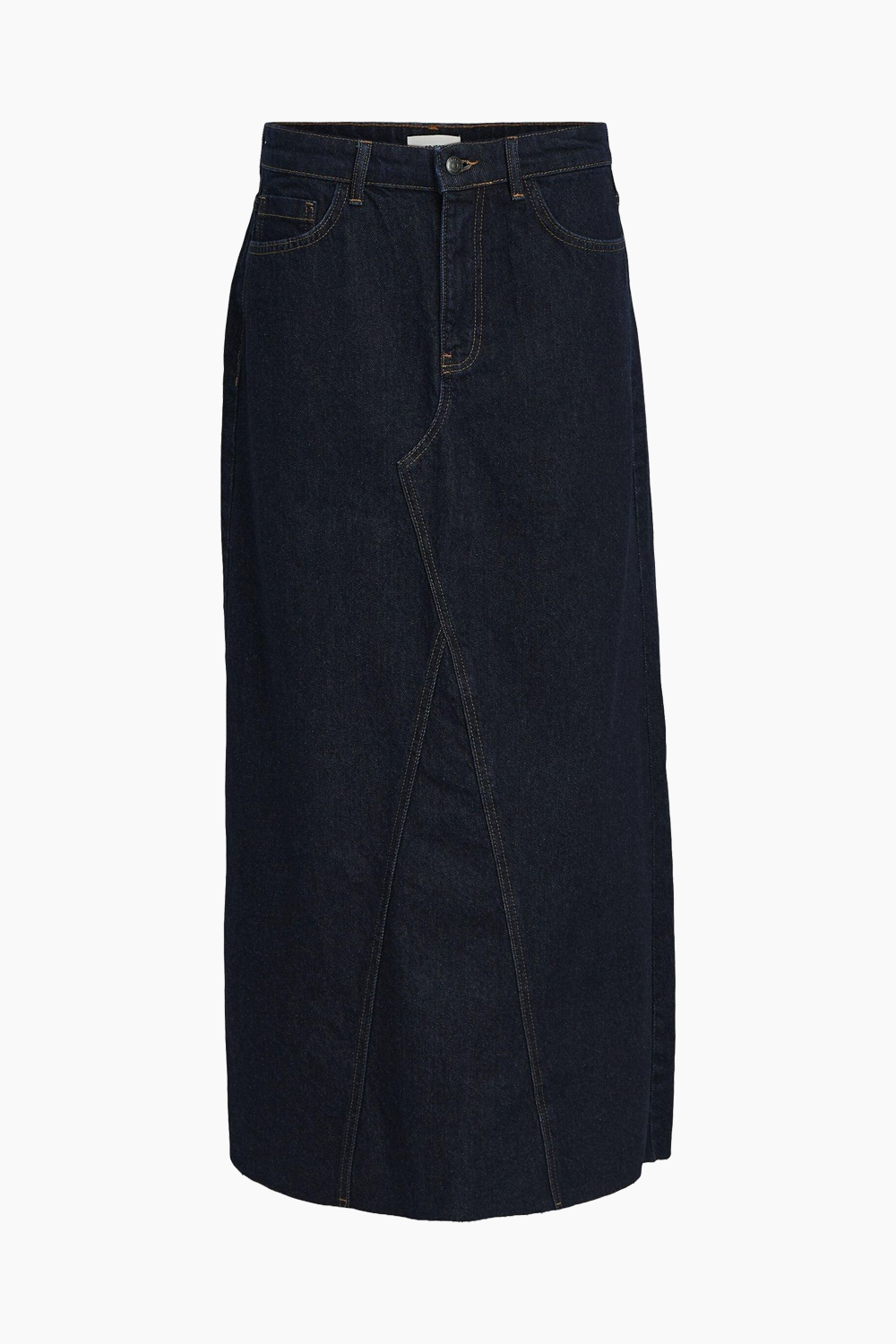 8: ObjHarlow Long Denim Skirt - Dark Blue Denim - Object - Blå M