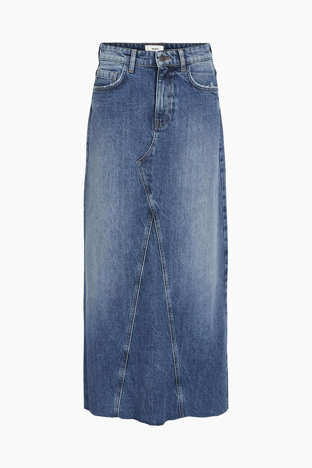 #3 - ObjHarlow Long Denim Skirt - Medium Blue Denim - Object - Blå S