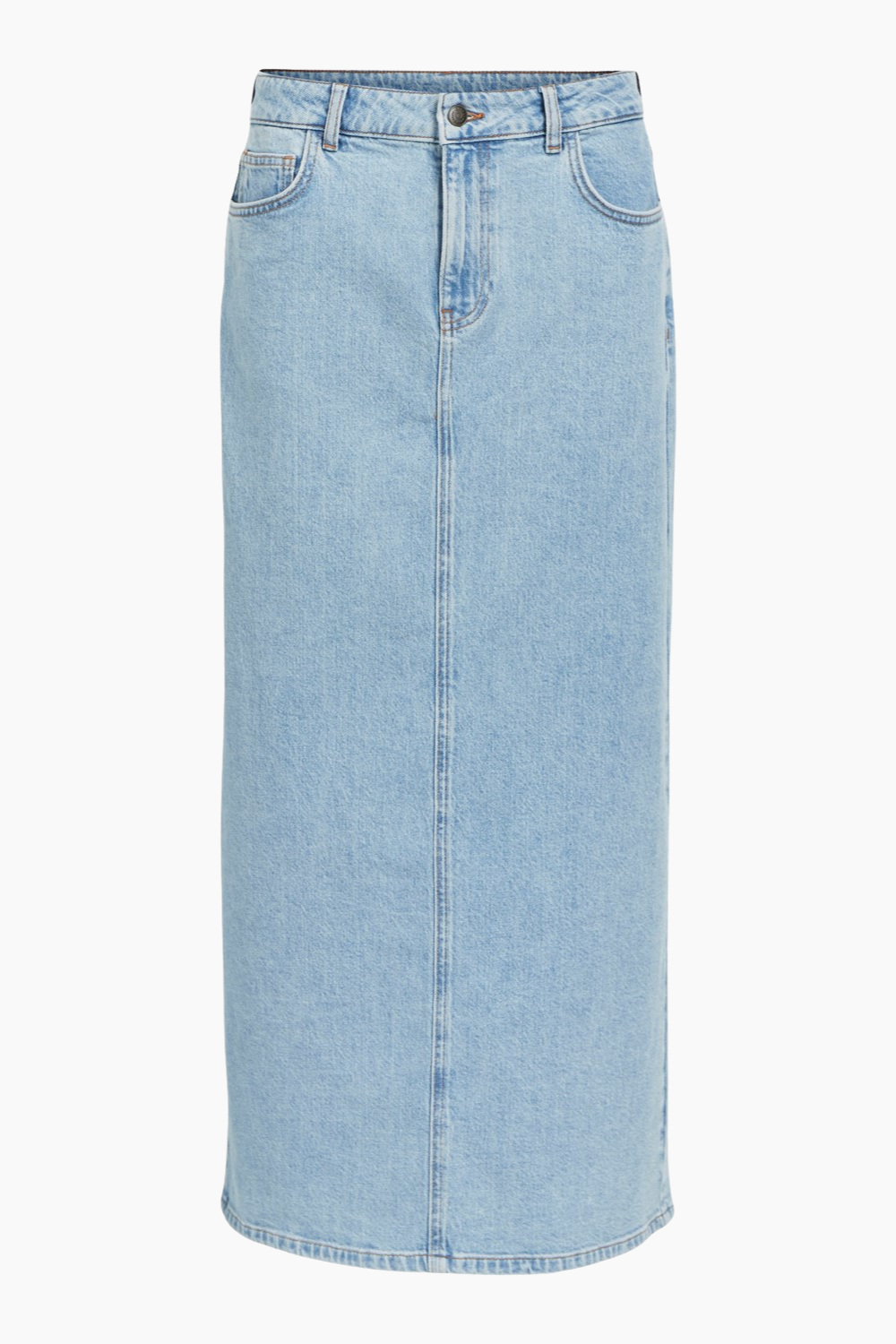 #3 - Objellen MW Long Denim Skirt - Light Blue Denim - Object - Blå XL