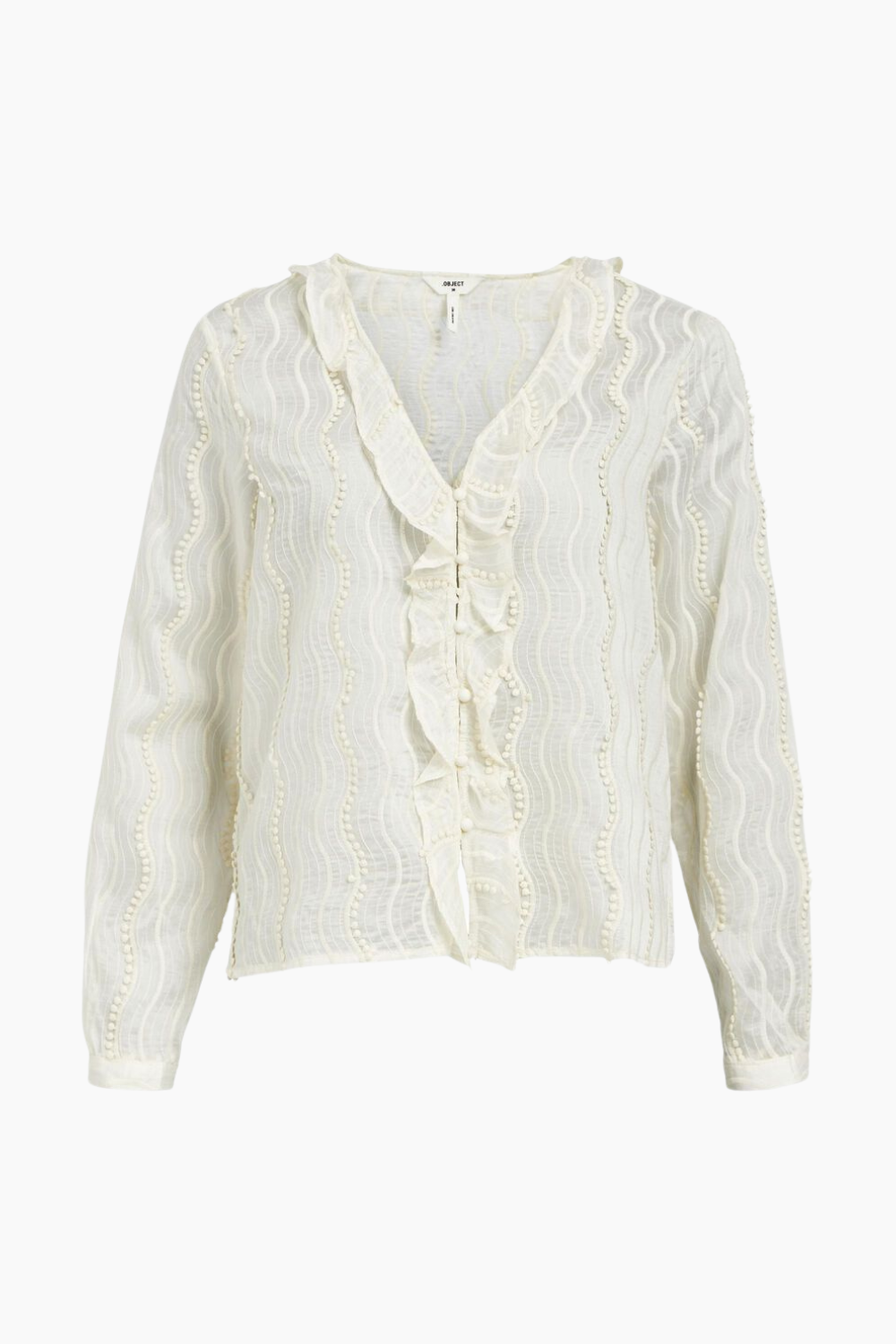 Billede af Objkatja L/S Top - Cloud Dancer - Object - Creme XS