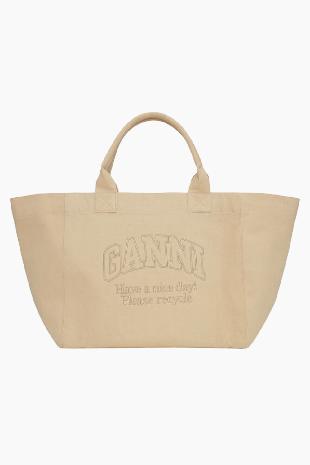 Billede af Oversized Canvas Tote Bag A5821 - Almond Milk - GANNI - Creme One Size