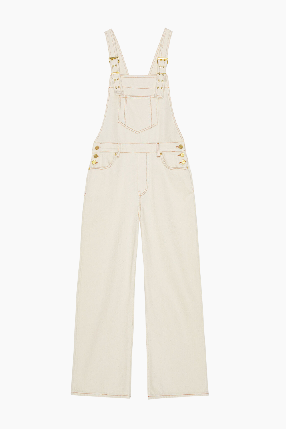 Heavy Denim Overalls J1430 - Egret - GANNI - Creme XS