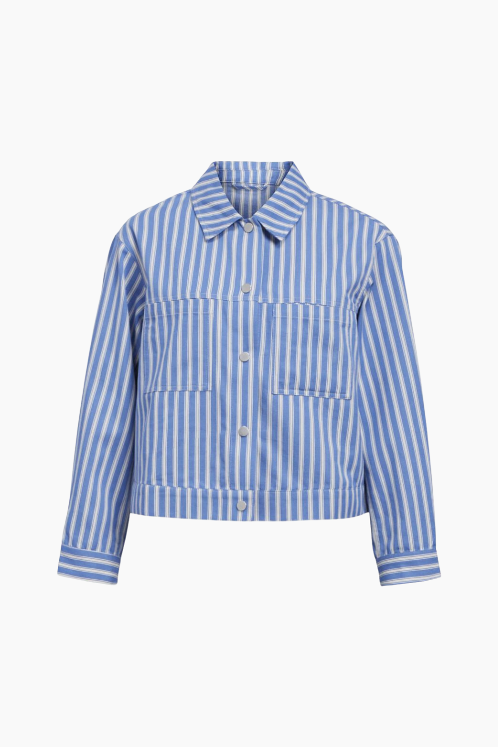 Billede af Objsola Re Ls Twill Shirt E Ott - Lapis Blue/White - Object - Stribet XS