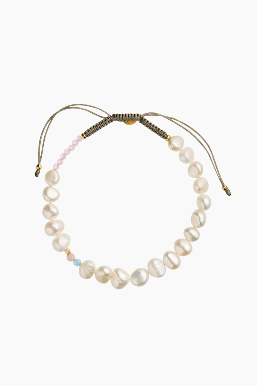 Se Pearlie Creme Bracelet - Blue and Pink Stone - Stine A - Hvid One Size hos QNTS.dk