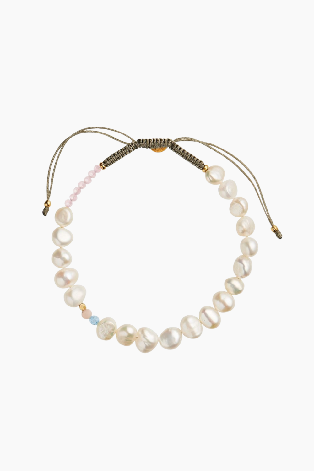 6: Pearlie Creme Bracelet - Blue and Pink Stone - Stine A - Hvid One Size