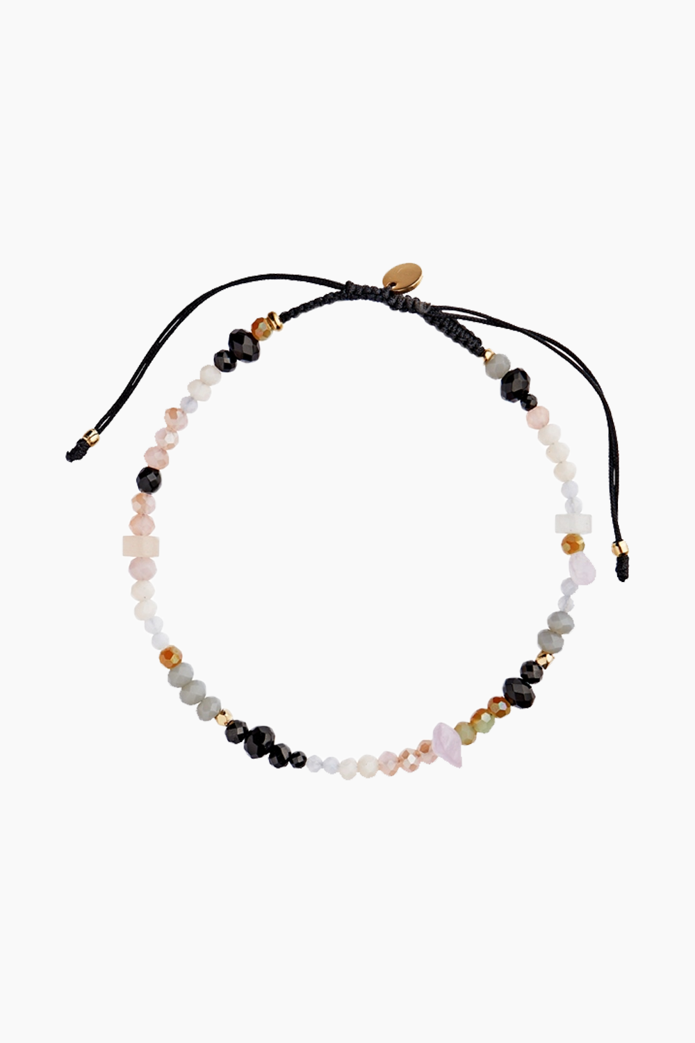 Billede af Planbørnefonden Shades Bracelet Soft Colors And Black Ribbon - Stine A - Multi One Size