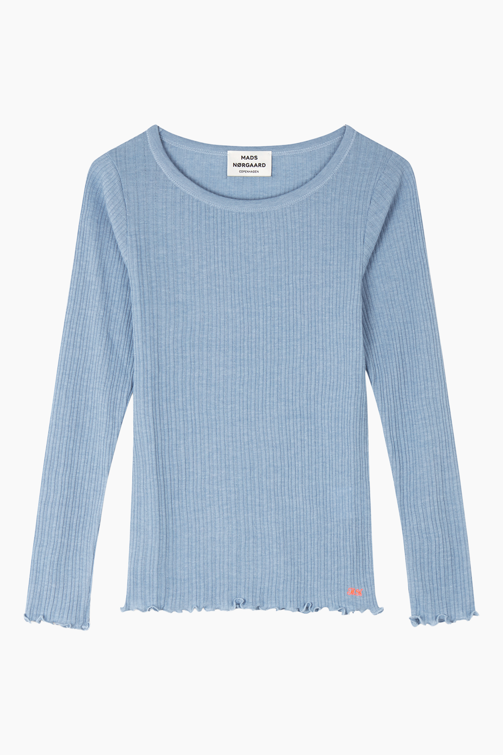 Pointella Troja Tee LS - Powder Blue Melange - Mads Nørgaard - Blå XS