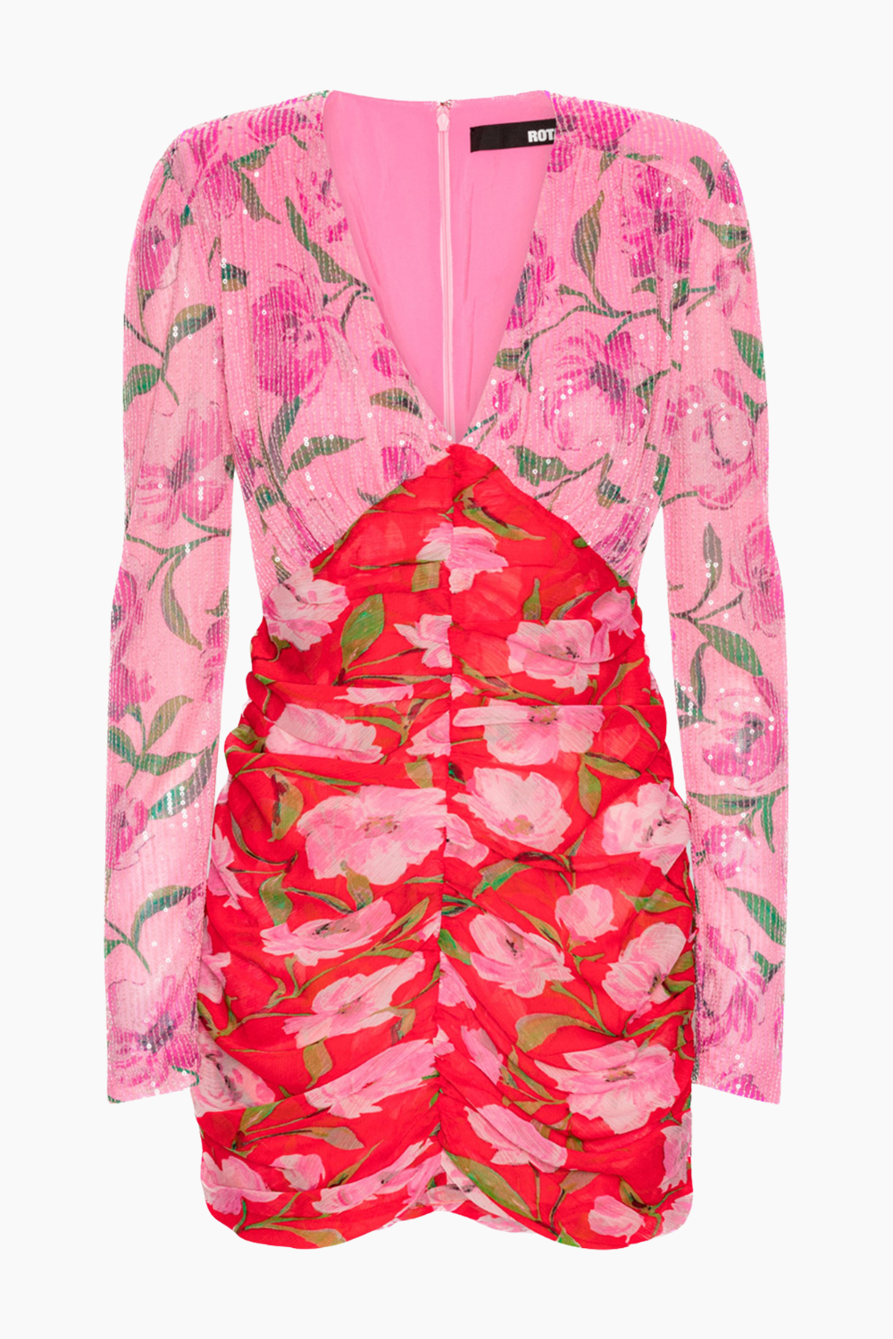 Se Printed Mini LS Dress - Wildeve/Prism Pink Comb. - ROTATE - Mønstret XL hos QNTS.dk