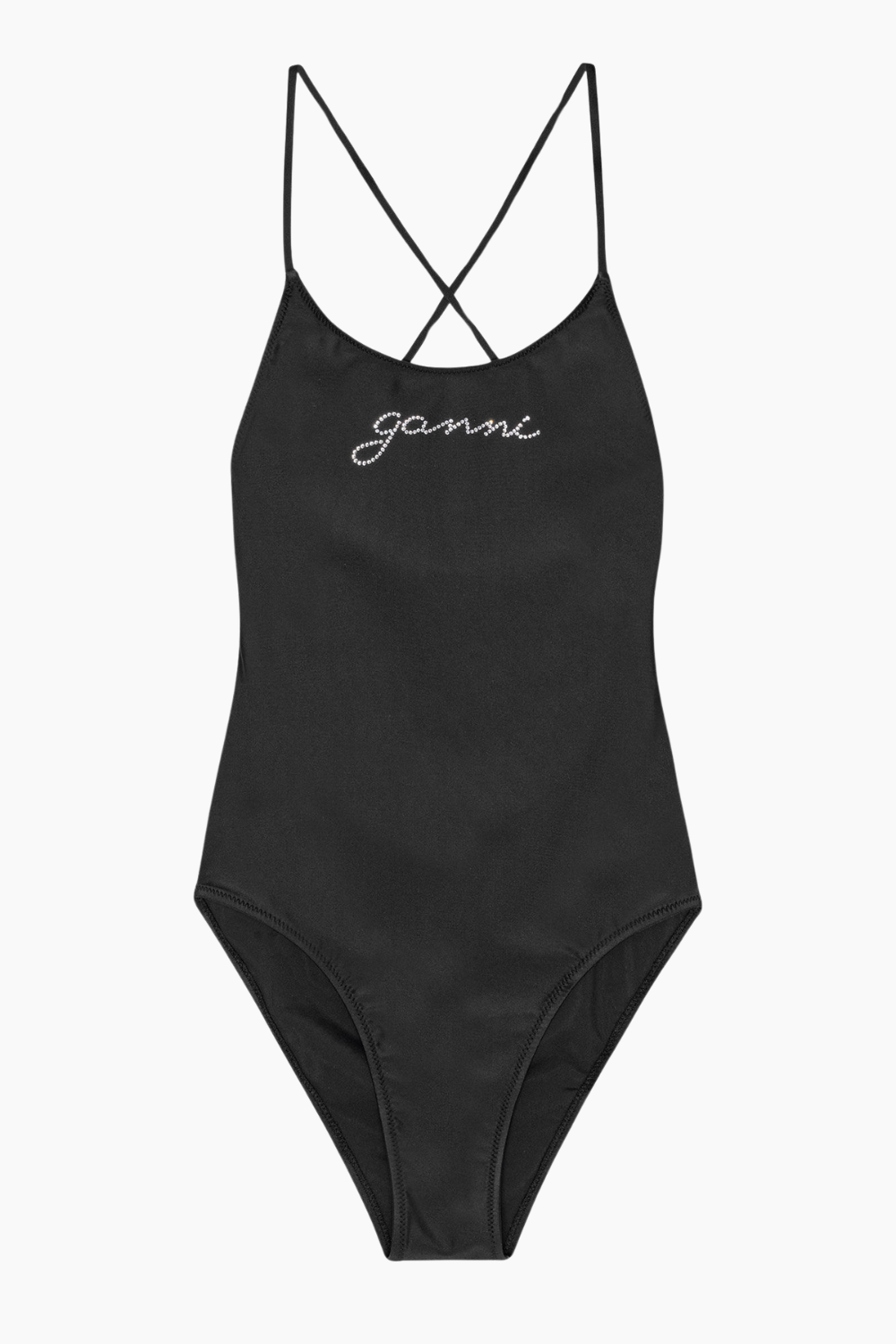 Se Recycled Graphic Tie String Swimsuit A6064 - Black - GANNI - Sort M hos QNTS.dk