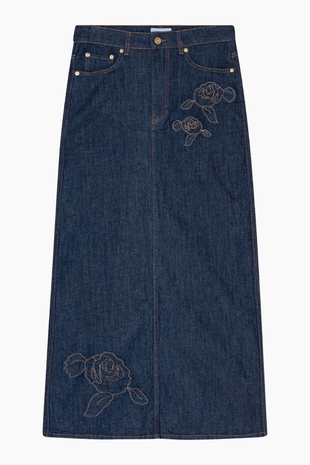 Se Rinse Stitch Denim Maxi Skirt J1440 - Rinse - GANNI - Blå XS hos QNTS.dk