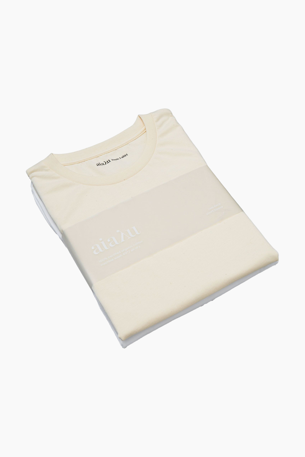 Short Sleeve Two Pack - White & Undyed - Aiayu - Creme M