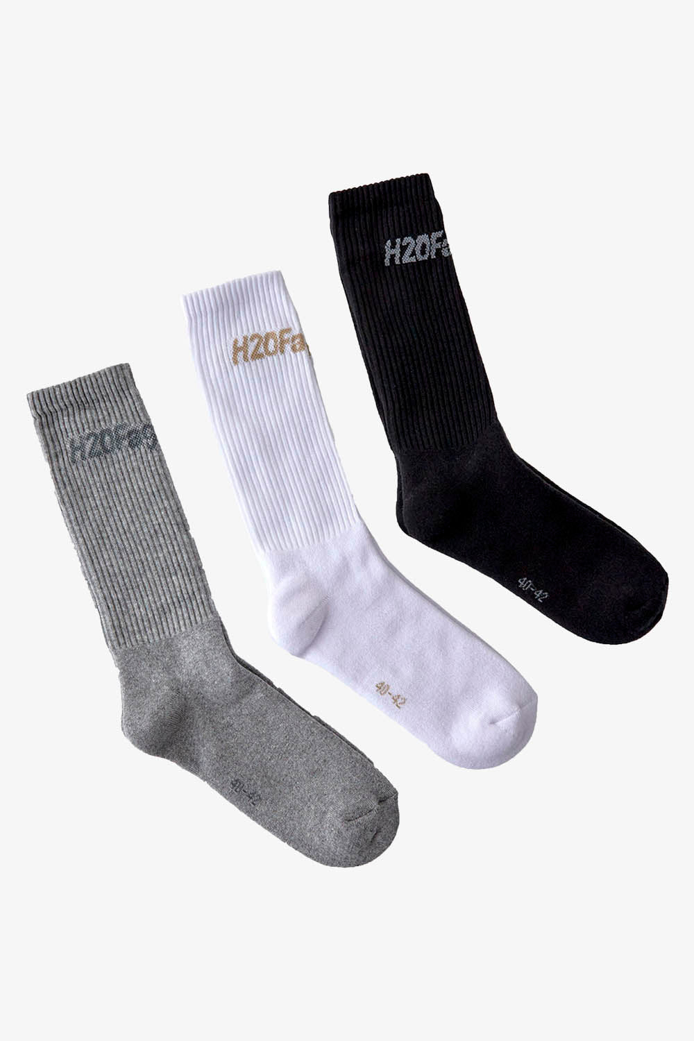 Billede af Suck Socks 3-pack - Black/White/Grey Mel - H2O Fagerholt - Grå 36-39