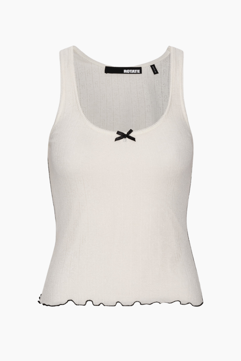 Se Pointelle Tank Top - Bright White - ROTATE - Hvid L hos QNTS.dk