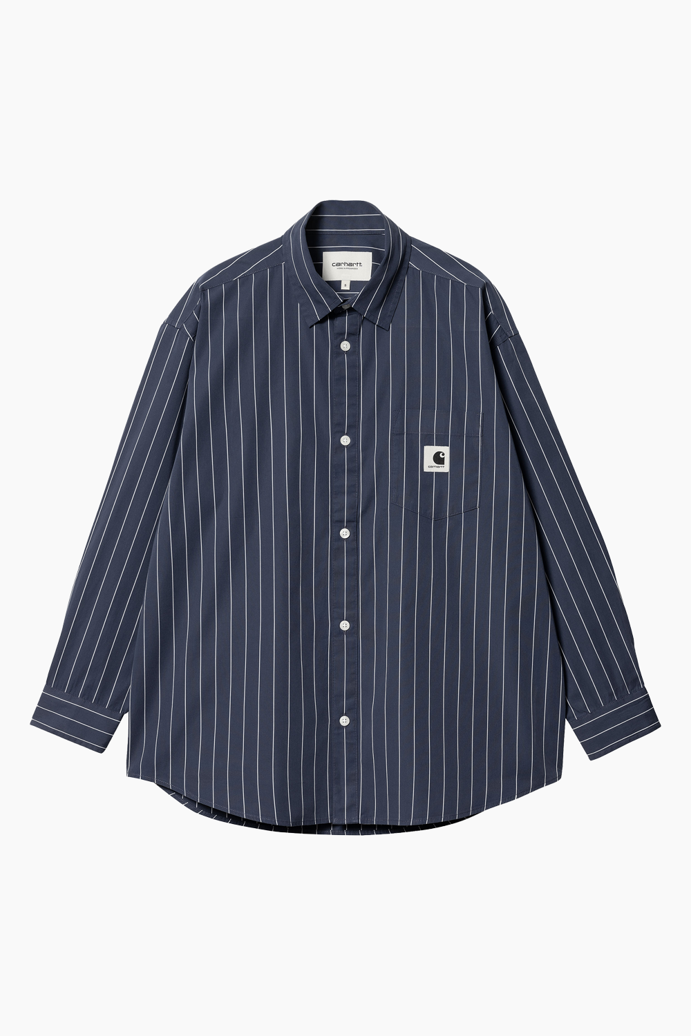 W' L/S Orlean Shirt - Orlean Stripe, Blue/White - Carhartt WIP - Stribet S
