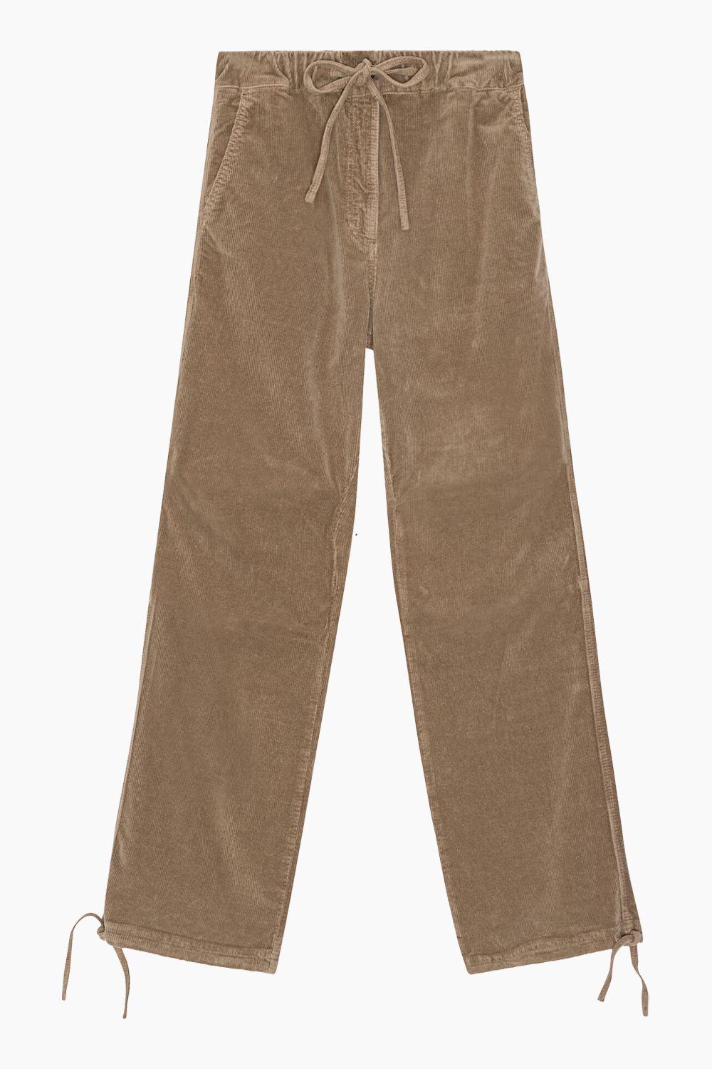 Se Washed Corduroy Drawstring Pants - Fallen Rock - GANNI - Brun S hos QNTS.dk